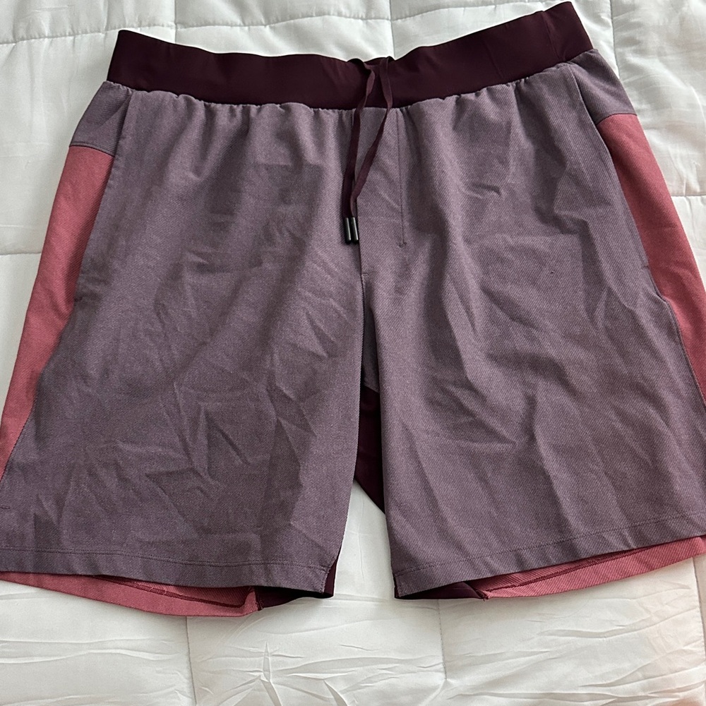 lululemon athletica Men's Layered Athletic Shorts in Mauve and Rose